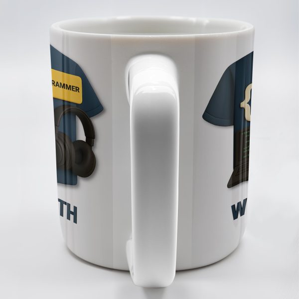 { CODE } Programmer, Laptop and Headphones - Personalized Custom Coffee Mug - OFW001_MG