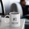 #1 Mom Ceramic Coffee Mug, World's Best Mother Gift for Mom, Mothers Day Birthday Christmas Gift from Daughter Son Kids