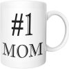 #1 Mom Ceramic Coffee Mug, World's Best Mother Gift for Mom, Mothers Day Birthday Christmas Gift from Daughter Son Kids