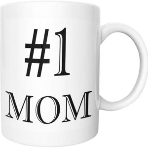 #1 Mom Ceramic Coffee Mug, World's Best Mother Gift for Mom, Mothers Day Birthday Christmas Gift from Daughter Son Kids