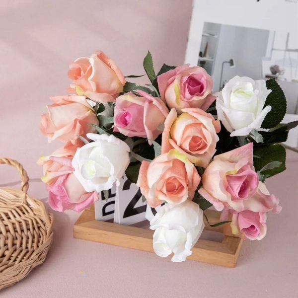 10-Piece Real Touch Moisturizing Rose Bud Artificial Flowers for Wedding and Home Decor 10-Piece Real Touch Moisturizing Rose Bud Artificial Flowers for Wedding and Home Decor