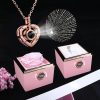 100 Languages I Love You Necklace with Rotating Rose 100 Languages I Love You Necklace with Rotating Rose
