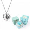 100 Languages I Love You Necklace with Rotating Rose 100 Languages I Love You Necklace with Rotating Rose