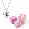 100 Languages I Love You Necklace with Rotating Rose 100 Languages I Love You Necklace with Rotating Rose