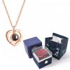 100 Languages I Love You Necklace with Rotating Rose 100 Languages I Love You Necklace with Rotating Rose