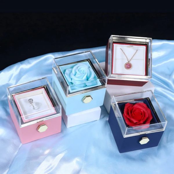 100 Languages I Love You Necklace with Rotating Rose 100 Languages I Love You Necklace with Rotating Rose