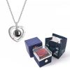 100 Languages I Love You Necklace with Rotating Rose 100 Languages I Love You Necklace with Rotating Rose