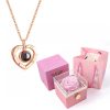 100 Languages I Love You Necklace with Rotating Rose 100 Languages I Love You Necklace with Rotating Rose