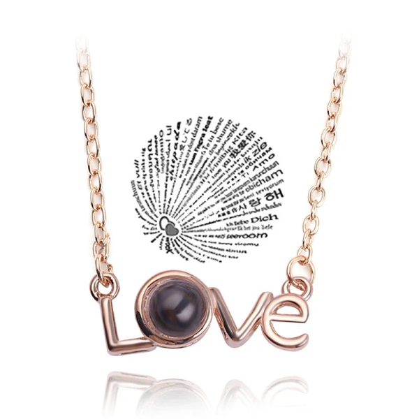 100 Languages Love Projection Heart Necklace 100 Languages Love Projection Heart Necklace