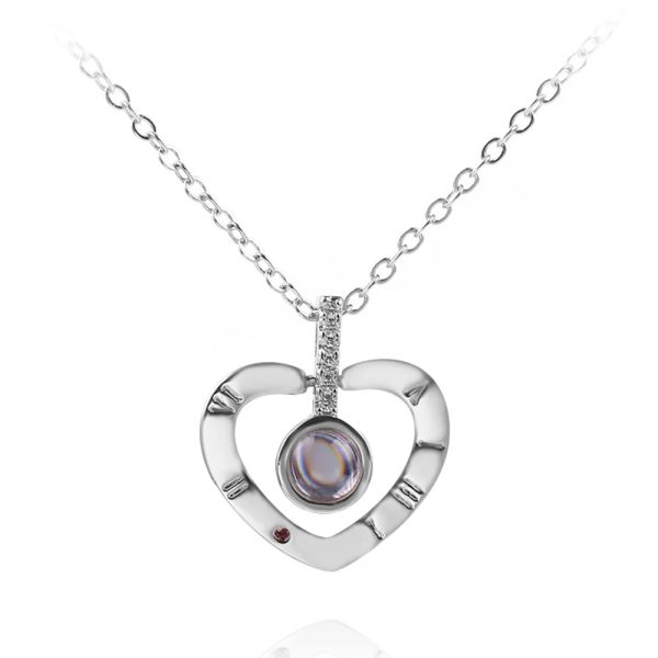 100 Languages Love Projection Heart Necklace 100 Languages Love Projection Heart Necklace