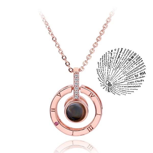 100 Languages Love Projection Heart Necklace 100 Languages Love Projection Heart Necklace