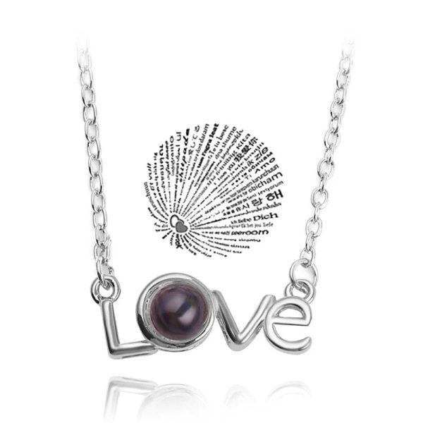 100 Languages Love Projection Heart Necklace 100 Languages Love Projection Heart Necklace