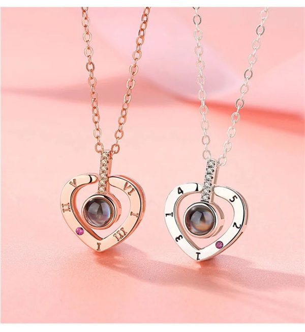 100 Languages Love Projection Heart Necklace 100 Languages Love Projection Heart Necklace