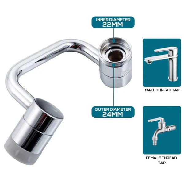 1080 Degree Rotating Faucet Extender - Dual Mode 1080 Degree Rotating Faucet Extender - Dual Mode