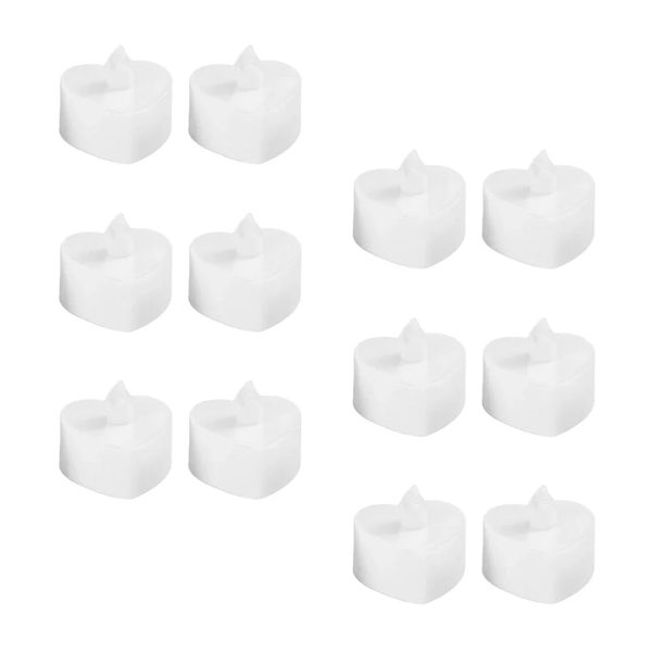 12pcs Heart Shaped Flameless LED Tealight Candles