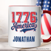 1776 America Vintage Personalized Mug, Patriotic Retro USA Freedom 4th of July Gift with Custom Name 1776 America Vintage Personalized Mug, Patriotic Retro USA Freedom 4th of July Gift with Custom Name