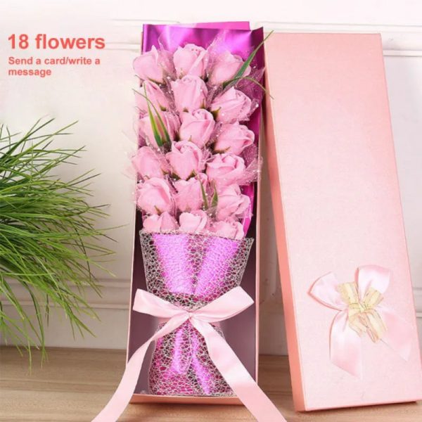 18PCS Soap Flower Bouquet Gift Box for Valentine’s Day