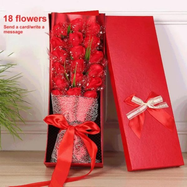 18PCS Soap Flower Bouquet Gift Box for Valentine’s Day