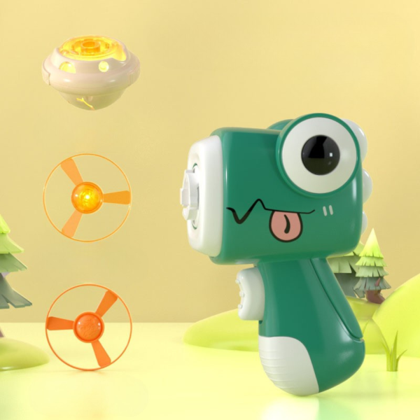 2 in 1 Dino Spinning Top and Frisbee Launcher Toy 2 in 1 Dino Spinning Top and Frisbee Launcher Toy