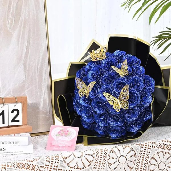 24-Piece Artificial Roses with Golden Butterflies – DIY Home and Wedding Decoration 24-Piece Artificial Roses with Golden Butterflies – DIY Home and Wedding Decoration