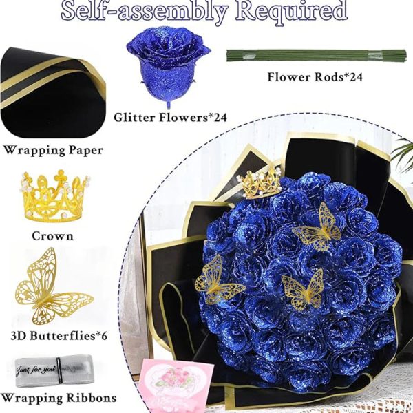 24-Piece Artificial Roses with Golden Butterflies – DIY Home and Wedding Decoration 24-Piece Artificial Roses with Golden Butterflies – DIY Home and Wedding Decoration