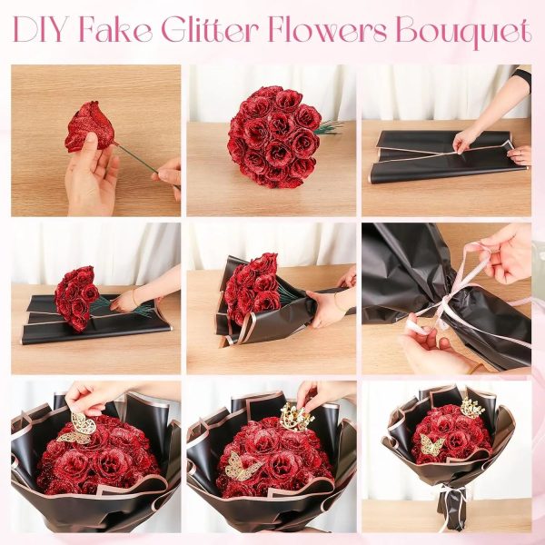 24-Piece Artificial Roses with Golden Butterflies – DIY Home and Wedding Decoration 24-Piece Artificial Roses with Golden Butterflies – DIY Home and Wedding Decoration