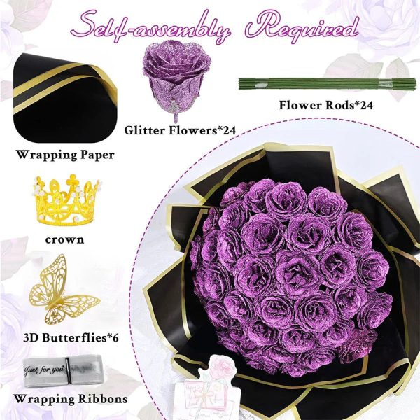 24-Piece Artificial Roses with Golden Butterflies – DIY Home and Wedding Decoration 24-Piece Artificial Roses with Golden Butterflies – DIY Home and Wedding Decoration