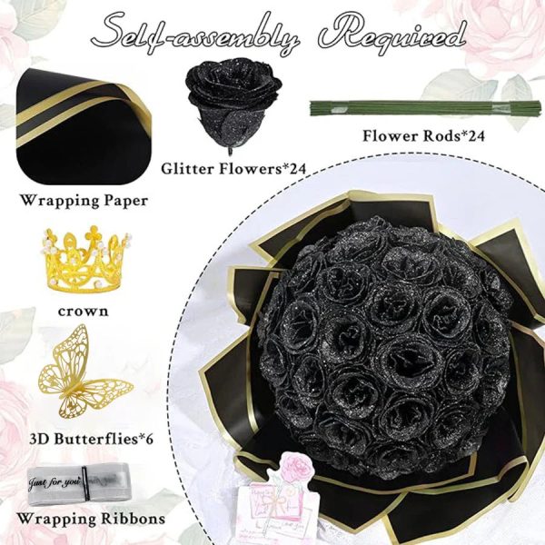 24-Piece Artificial Roses with Golden Butterflies – DIY Home and Wedding Decoration 24-Piece Artificial Roses with Golden Butterflies – DIY Home and Wedding Decoration