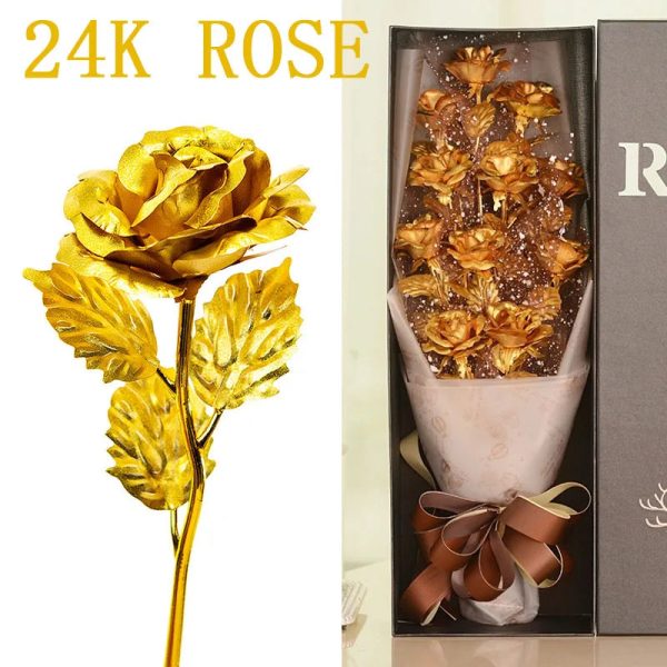 24K Gold Foil Rose Artificial Flower for Valentine’s Day and Special Occasions 24K Gold Foil Rose Artificial Flower for Valentine’s Day and Special Occasions