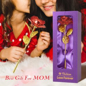 24K Gold Foil Rose Artificial Flower for Valentine’s Day and Special Occasions