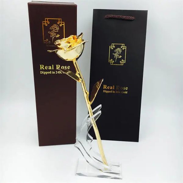 24K Gold Plated Preserved Rose Gift for Wedding & Birthday 24K Gold Plated Preserved Rose Gift for Wedding & Birthday