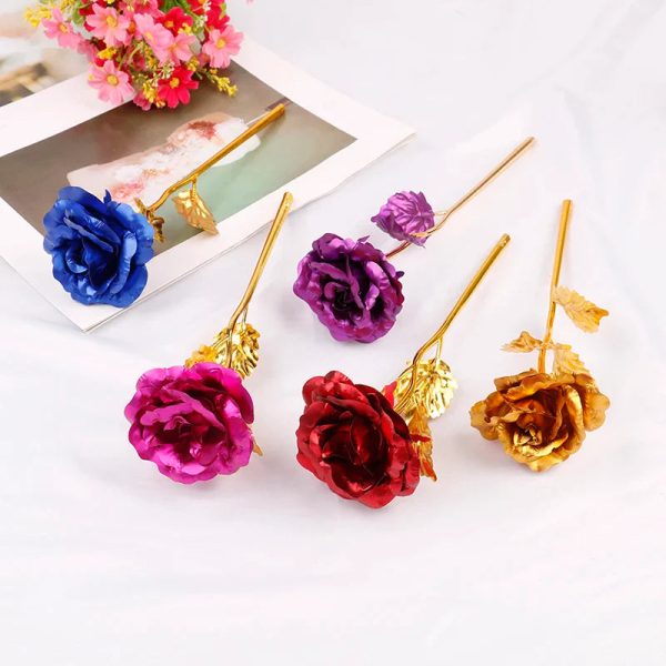 24K Gold Plated Rose Flower Luxury Gift for Lovers
