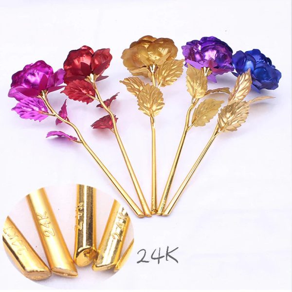 24K Gold Rose Flower for Valentine's Day and Gifts 24K Gold Rose Flower for Valentine's Day and Gifts