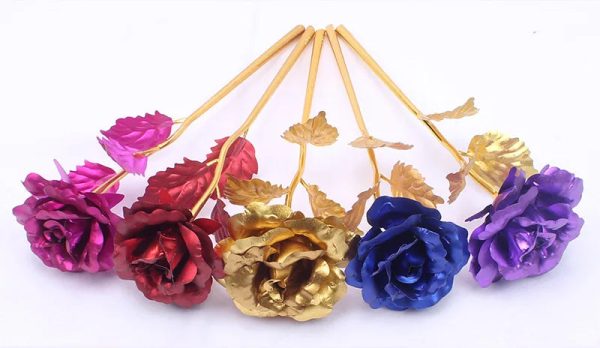 24K Gold Rose Flower for Valentine's Day and Gifts 24K Gold Rose Flower for Valentine's Day and Gifts