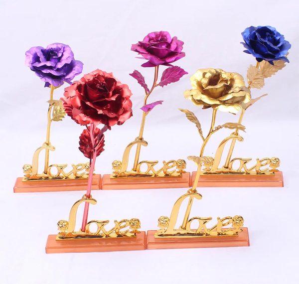 24K Gold Rose Flower for Valentine's Day and Gifts 24K Gold Rose Flower for Valentine's Day and Gifts