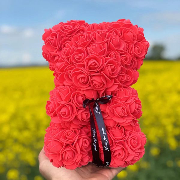 25 cm Rose Teddy Bear Artificial Foam Flower Gift 25 cm Rose Teddy Bear Artificial Foam Flower Gift