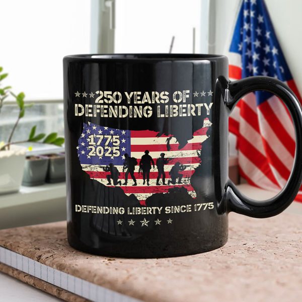 250 Years Of Defending Liberty Black Mug TH10 894683 250 Years Of Defending Liberty Black Mug TH10 894683