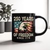 250 Years Of Freedom Since 1776 USA Bald Eagle America Flag Black Mug HA75 897370