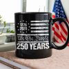 250 Years USA 250th Birthday 1776-2026 Eagle Flag Black Mug HO82 894578