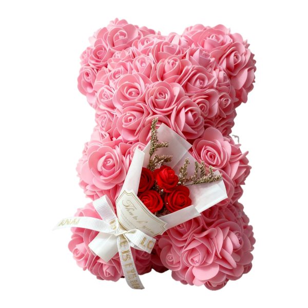 25cm Artificial Rose Bear with Gift Box 25cm Artificial Rose Bear with Gift Box