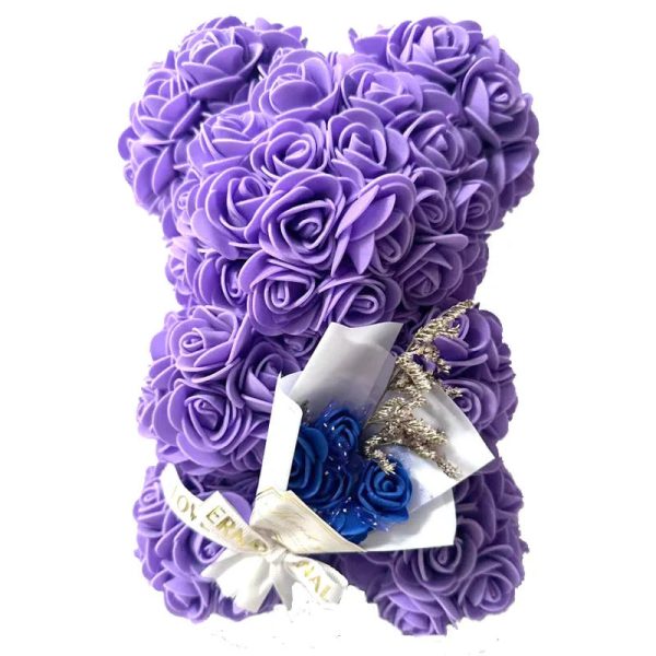 25cm Artificial Rose Bear with Gift Box 25cm Artificial Rose Bear with Gift Box