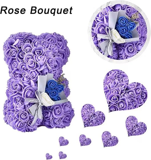 25cm Artificial Rose Bear with Gift Box 25cm Artificial Rose Bear with Gift Box