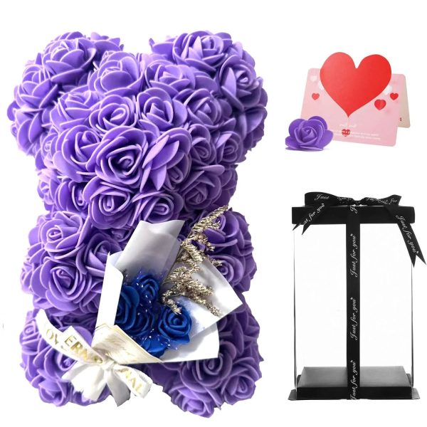 25cm Artificial Rose Bear with Gift Box 25cm Artificial Rose Bear with Gift Box