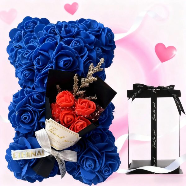 25cm Artificial Rose Bear with Gift Box 25cm Artificial Rose Bear with Gift Box