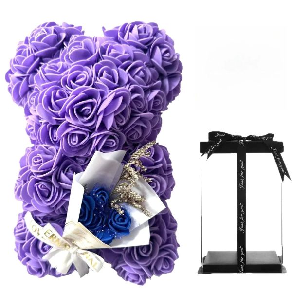 25cm Artificial Rose Bear with Gift Box 25cm Artificial Rose Bear with Gift Box