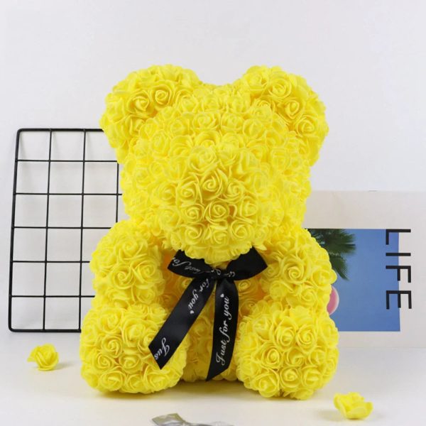 25cm Artificial Rose Teddy Bear with Decorative Light 25cm Artificial Rose Teddy Bear with Decorative Light