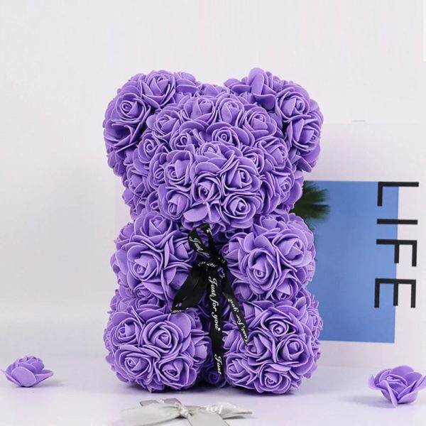 25cm Artificial Rose Teddy Bear with Decorative Light 25cm Artificial Rose Teddy Bear with Decorative Light