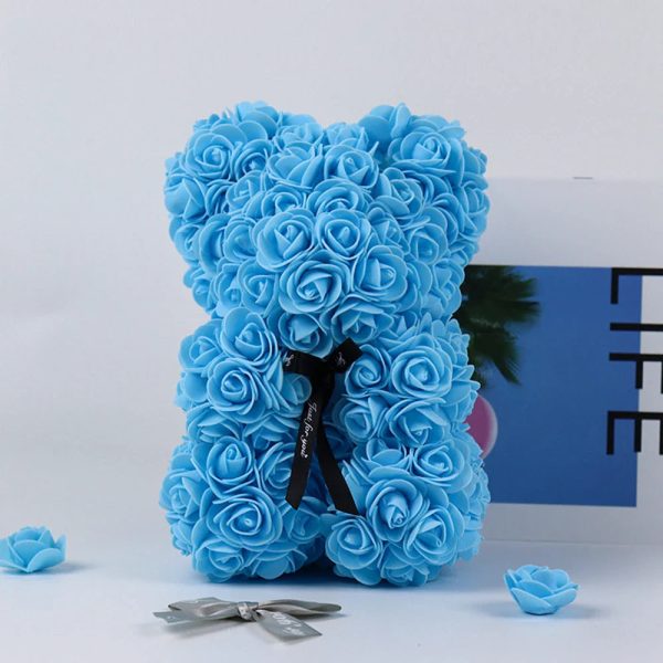 25cm Artificial Rose Teddy Bear with Decorative Light 25cm Artificial Rose Teddy Bear with Decorative Light