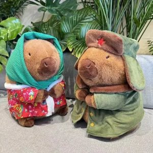 25cm Kapibara Plush Toy with Jacket Soft Stuffed Animal Doll for Gifts