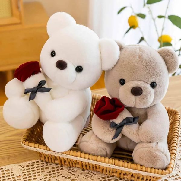 25cm Rose Teddy Bear Plush Toy Romantic Gift for Valentine's Day